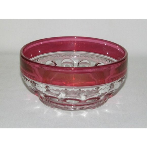 U.S. Glass KINGS CROWN Ruby Stained Round Finger Bowl (Double Flashed) - Picture 1 of 2